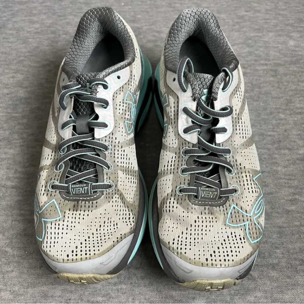 Under Armour Bandit‎ Charged Womens 1258730-052 Size 7.5 Athletic Gray Teal Shoe